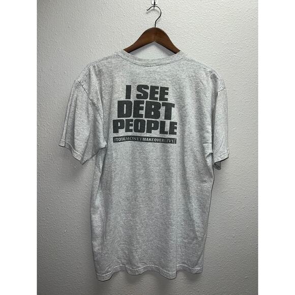 Vintage Dave Ramsey Show Shirt I See Debt People Total Money Makeover Gray Tee L - Picture 6 of 9